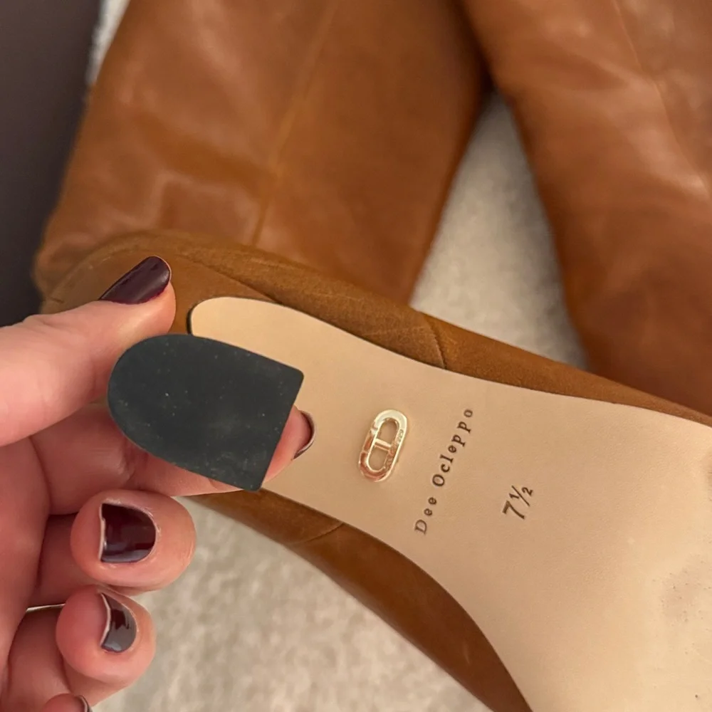 DEE OCLEPPO Ojai Knee High Boot‎ In Cognac Leather Tan Knee-High Women's Boots